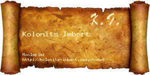 Kolonits Imbert névjegykártya